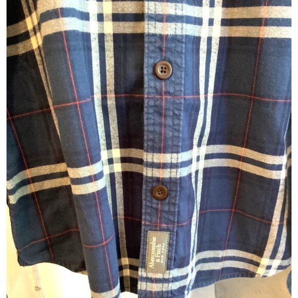 Abercrombie & Fitch mens light fleecy plaid shirt / shacket 46ch 31L - Picture 4 of 6